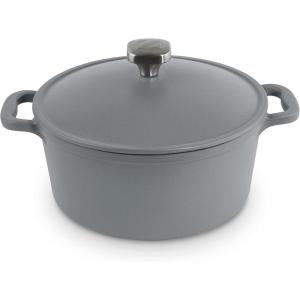 DASH Zakarian by DASH 4.5 Qt Nonstick Cast Iron Dutch Oven, Titanium Ceramic Nonstick Pot with Lid and Handles, Blue(Grey)