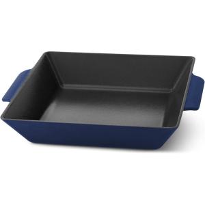 DASH Zakarian by Dash 11″ Nonstick Cast Iron Grilling & Roasting Pan for Vegetables, Meats, Seafood & More – Black(Blue)