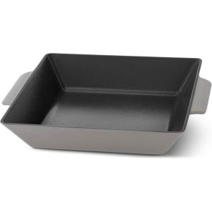 DASH Zakarian by Dash 11″ Nonstick Cast Iron Grilling & Roasting Pan for Vegetables, Meats, Seafood & More – Black(Gray)