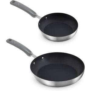 Zakarian by Dash 12″ TruPro Nonstick Stainless Steel Fry Pan- Grey(Gray)