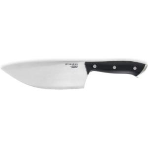 Zakarian by Dash 7″ Chef Grade German Steel Rocking Chef Knife with Sheath for Chopping and Slicing – Black