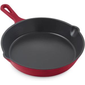 Zakarian by Dash 9.5 Inch Small Nonstick Cast Iron Skillet, Titanium Ceramic Coated Frying Pan, Blue(Cranberry)