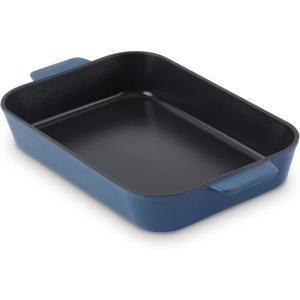 Zakarian by Dash 9″ X 13″ Nonstick Cast Iron Baker, Rust Resistant, Oven Safe, Easy to Clean – Black(Blue)