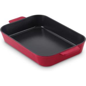 Zakarian by Dash 9″ X 13″ Nonstick Cast Iron Baker, Rust Resistant, Oven Safe, Easy to Clean – Black(Cranberry)