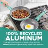 DASH Dream Green Nonstick Ceramic Cookware Set, 15 Piece, Pink – Recycled Aluminum and Ceramic, Nonstick Cookware Set, Oven Safe and Compatible with All Cooktops(Aqua)