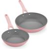 DASH Dream Green Nonstick Ceramic Cookware Set, 15 Piece, Pink – Recycled Aluminum and Ceramic, Nonstick Cookware Set, Oven Safe and Compatible with All Cooktops(Pink)