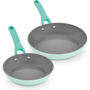 DASH Dream Green Nonstick Ceramic Cookware Set, 15 Piece, Pink – Recycled Aluminum and Ceramic, Nonstick Cookware Set, Oven Safe and Compatible with All Cooktops(Aqua)