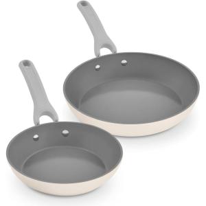 DASH Dream Green Nonstick Ceramic Cookware Set, 15 Piece, Pink – Recycled Aluminum and Ceramic, Nonstick Cookware Set, Oven Safe and Compatible with All Cooktops(Cream)