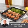 Zakarian by Dash 12″x12″ Nonstick Cast Iron Grill Topper for Perfect Sear on Steaks, Burgers, Fish, Vegetables and More – Black