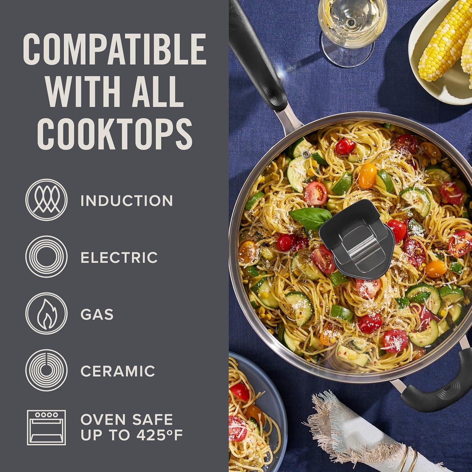 imageDASH Zakarian 5qt TruPro Stainless Steel Saute Pan with Lid  BlackBlack