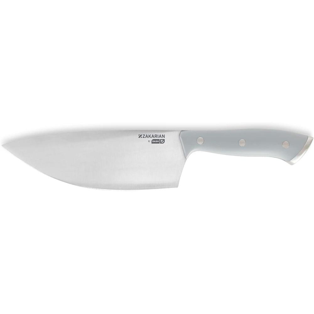 imageDASH Zakarian 7quot German Steel Rocking Chef Knife with Sheath Perfect for Vegtables RedGray