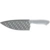 DASH Zakarian 7″ German Steel Rocking Chef Knife with Sheath, Perfect for Vegtables, Red(Gray)