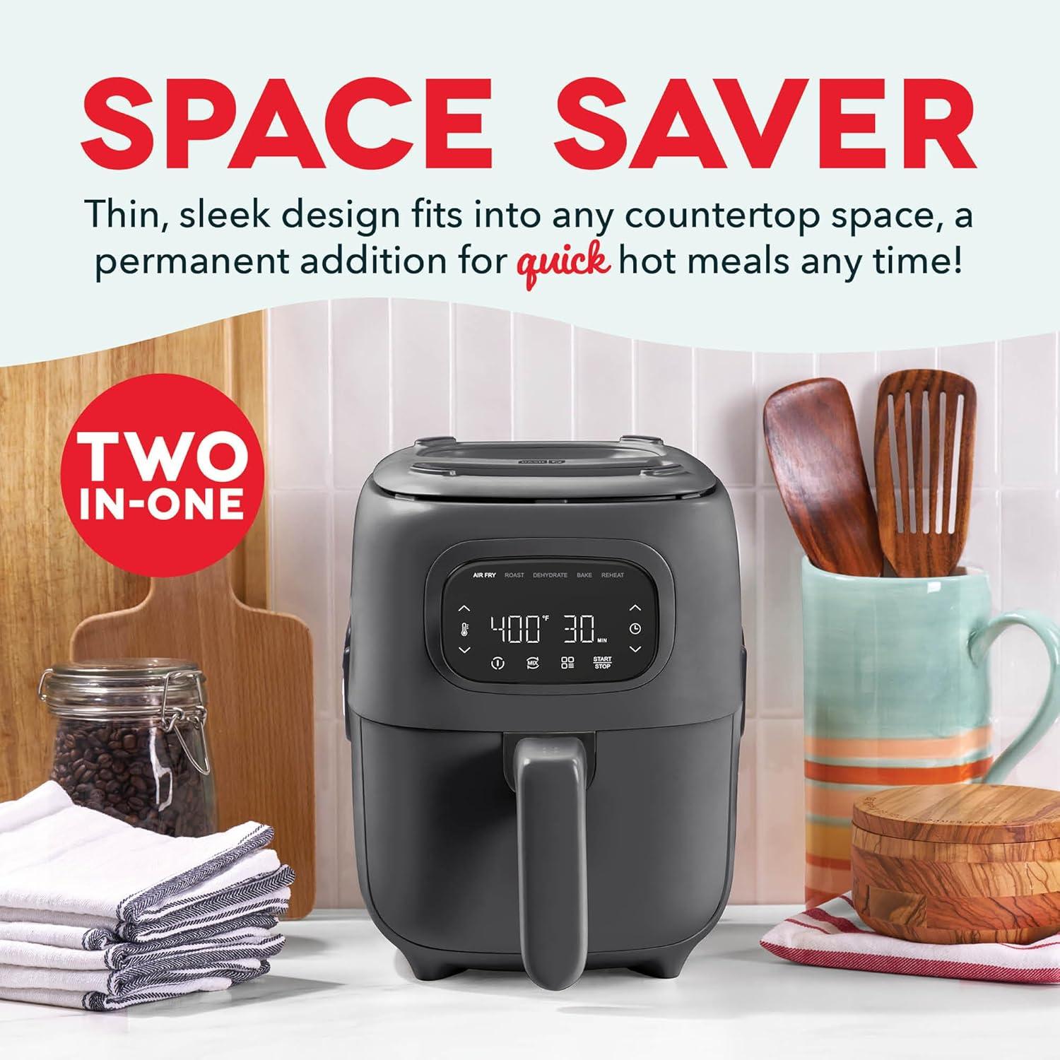 imageDash Flip ampamp Fry Digital 2in1 Grill Air Fryer with 5 functions 7 Qt Capacity Air fryer ampamp Indoor Grill for fries wings burgers and more Forged Iron