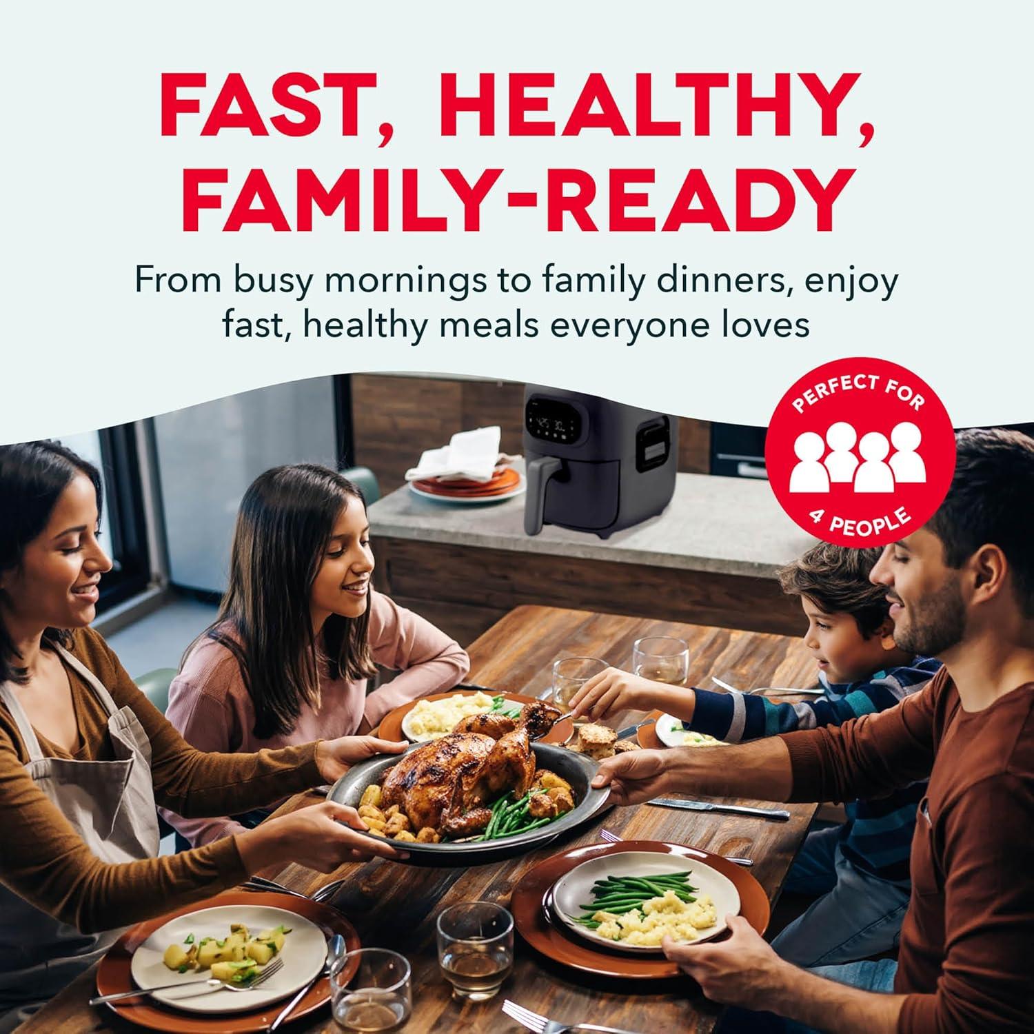 imageDash Flip ampamp Fry Digital 2in1 Grill Air Fryer with 5 functions 7 Qt Capacity Air fryer ampamp Indoor Grill for fries wings burgers and more Forged Iron