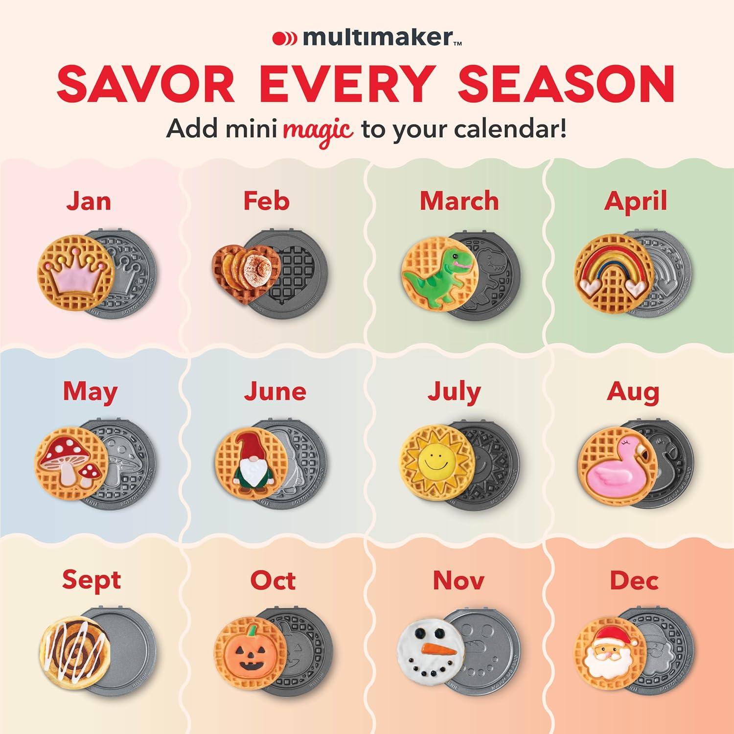 imageDisney Dash MultiMaker Mini System Removable Plate Sets EasytoSwap Plates for Your Waffle Maker Set of 2 Moana ampamp Pua DesignSanta Stocking