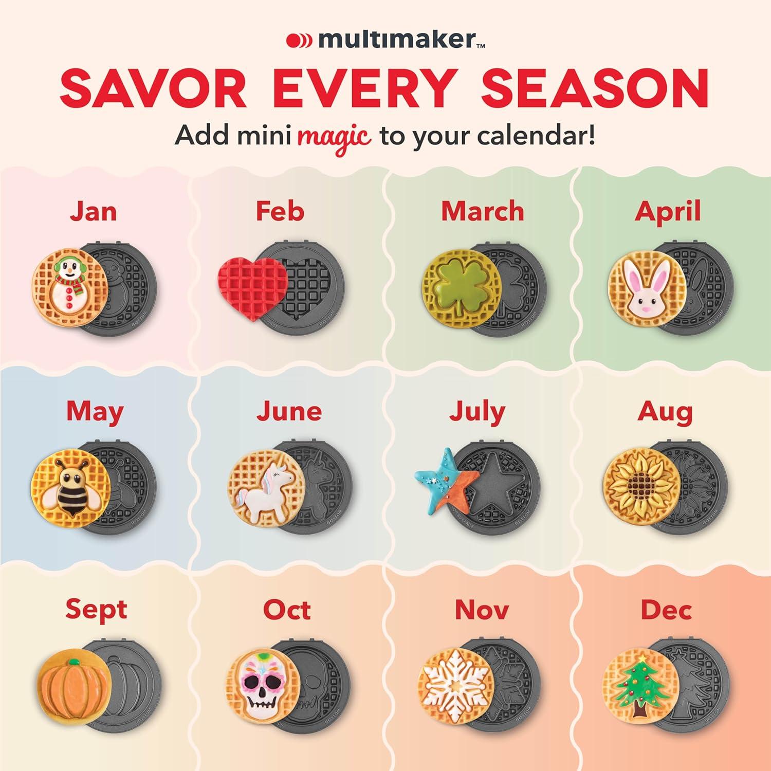 imageDisney Dash MultiMaker Mini System Removable Plate Sets EasytoSwap Plates for Your Waffle Maker Set of 2 Moana ampamp Pua DesignSunflower Bee