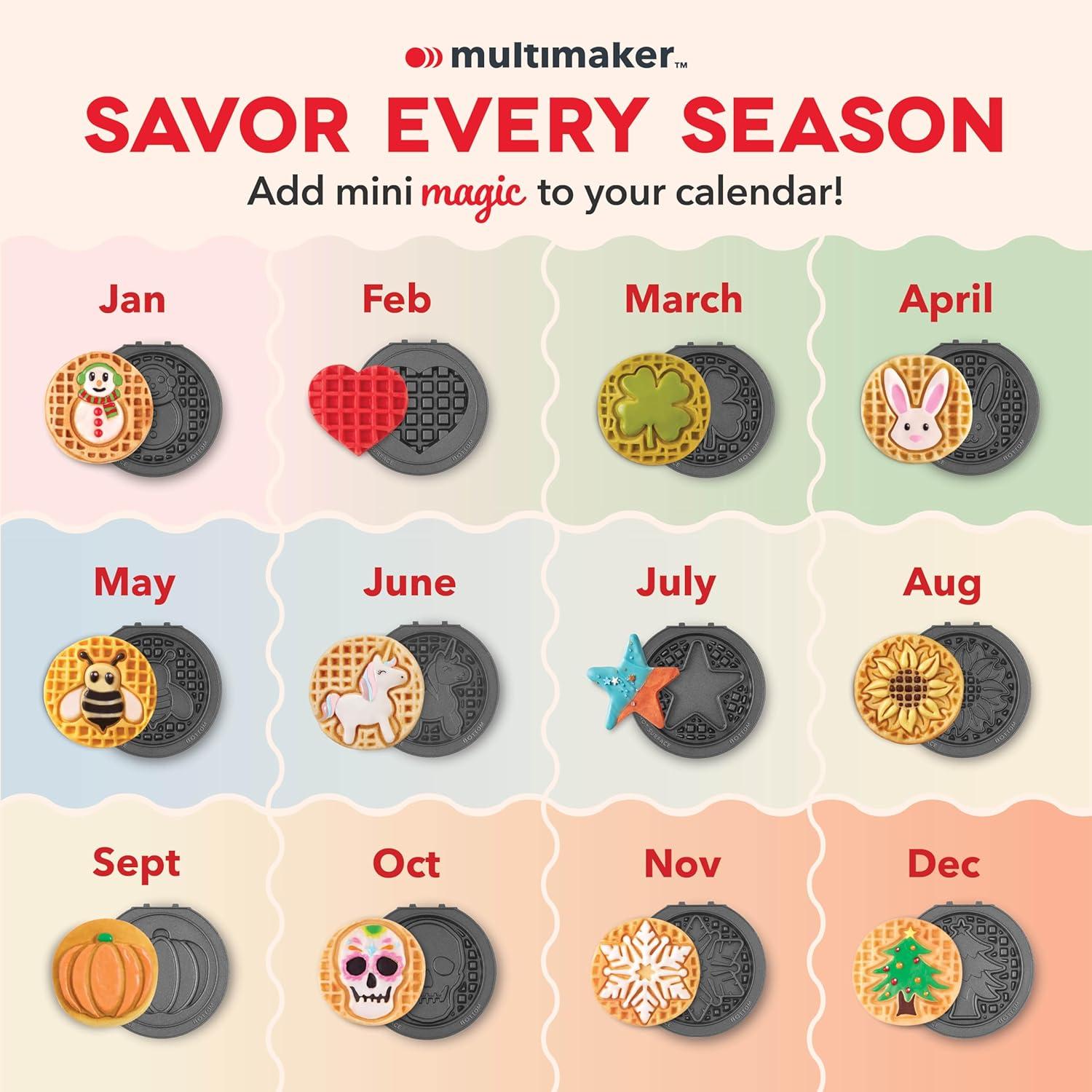 imageDisney Dash MultiMaker Mini System Removable Plate Sets EasytoSwap Plates for Your Waffle Maker Set of 2 Moana ampamp Pua DesignUnicorn Dinosaur