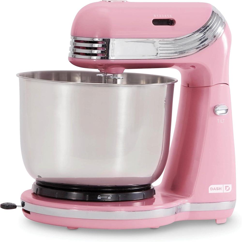 imageDash Stand Mixer Electric Mixer for Everyday Use 6 Speed Stand Mixer with 3 Quart Stainless Steel Mixing Bowl Dough Hooks ampamp Mixer Beaters for Dressings Frosting Meringues ampamp More  AquaPink
