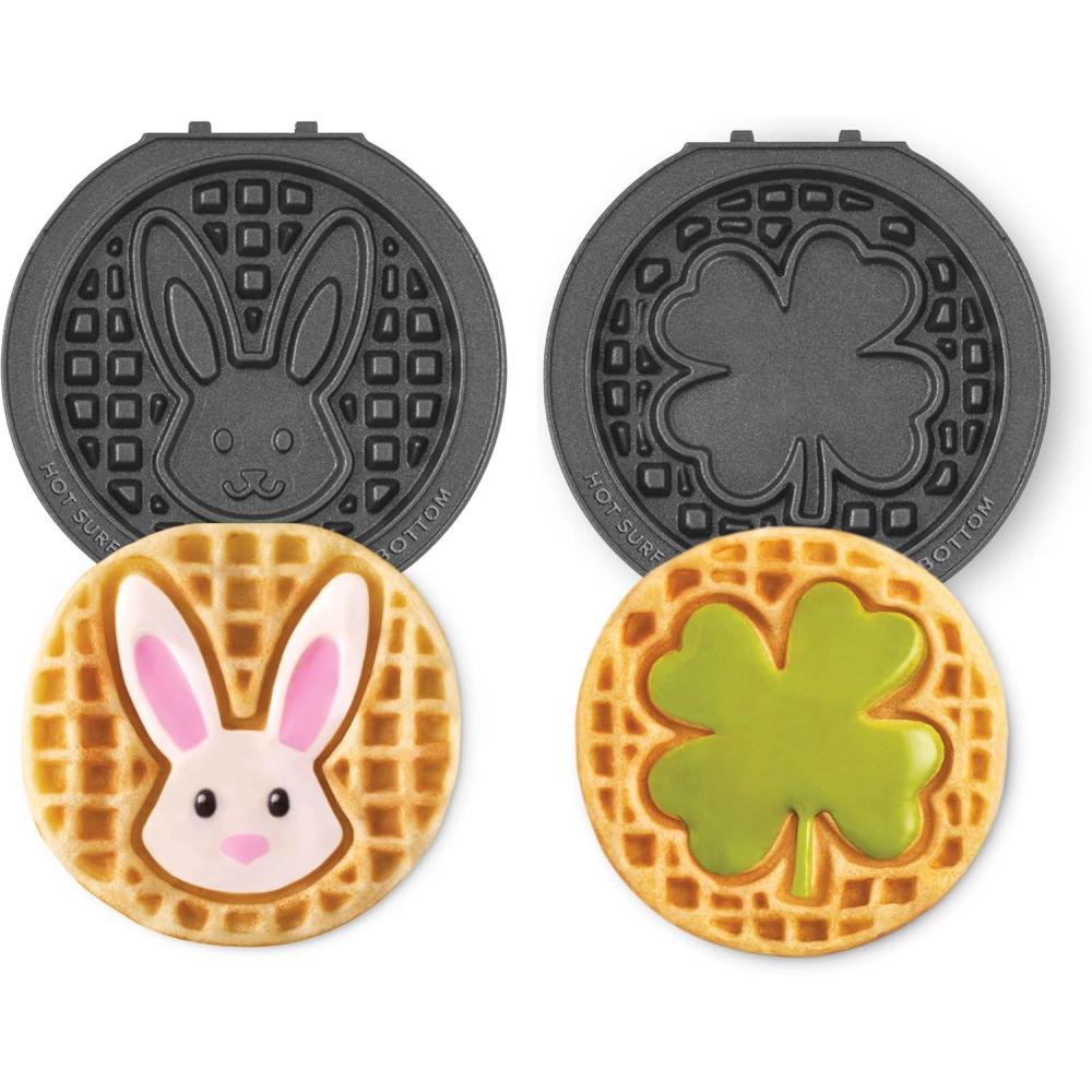 imageDisney Dash MultiMaker Mini System Removable Plate Sets EasytoSwap Plates for Your Waffle Maker Set of 2 Moana ampamp Pua DesignBunny Shamrock