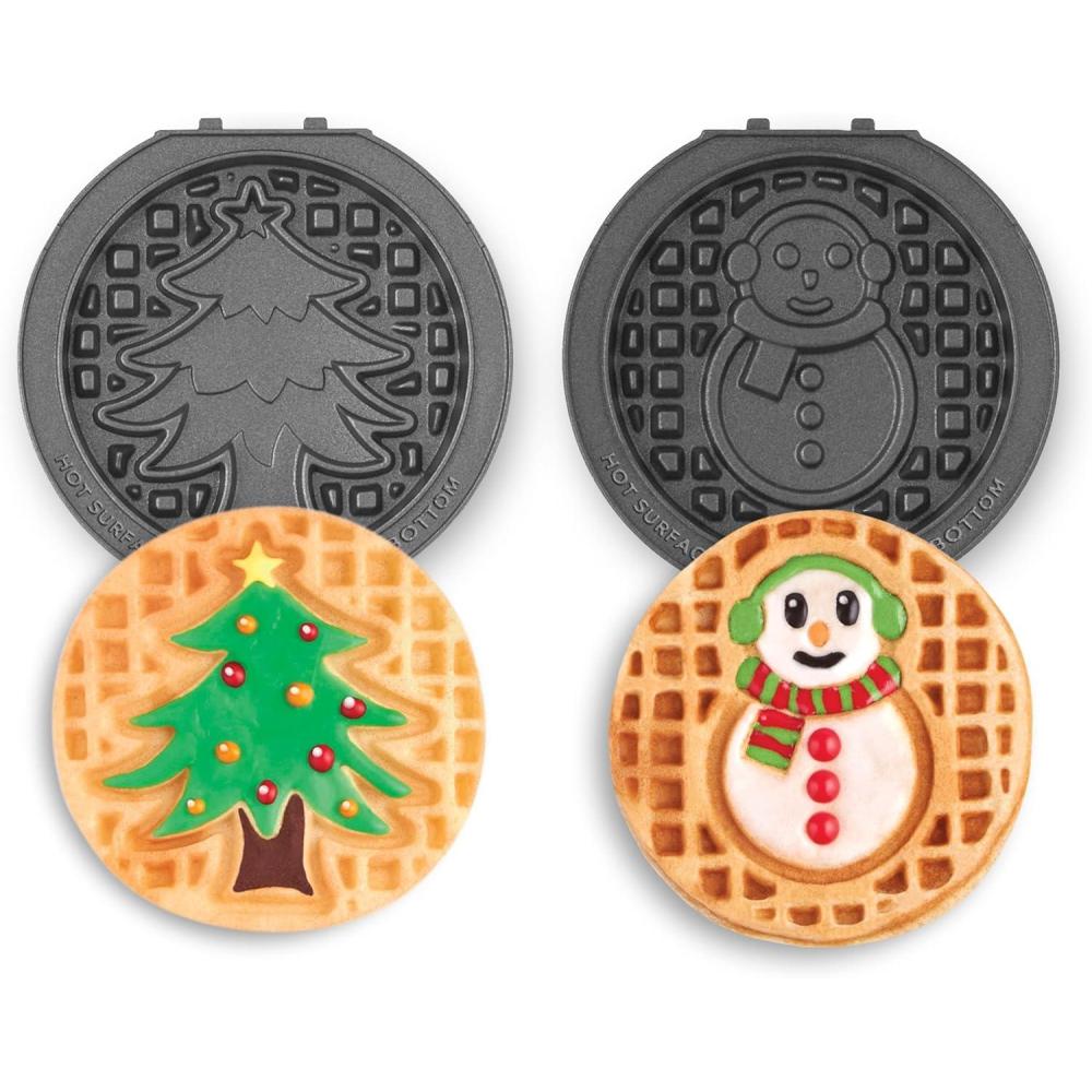 imageDisney Dash MultiMaker Mini System Removable Plate Sets EasytoSwap Plates for Your Waffle Maker Set of 2 Moana ampamp Pua DesignSnowman Tree