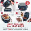 Dash Flip & Fry™ Digital 2-in-1 Grill + Air Fryer with 4 functions, 7 Qt Capacity, Air fryer & Indoor Grill for fries, wings, burgers and more – Navy