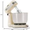 Dash Stand Mixer (Electric Mixer for Everyday Use): 6 Speed Stand Mixer with 3 Quart Stainless Steel Mixing Bowl, Dough Hooks & Mixer Beaters for Dressings, Frosting, Meringues & More – Aqua(Cream)