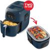 Dash Flip & Fry™ Digital 2-in-1 Grill + Air Fryer with 4 functions, 7 Qt Capacity, Air fryer & Indoor Grill for fries, wings, burgers and more – Navy