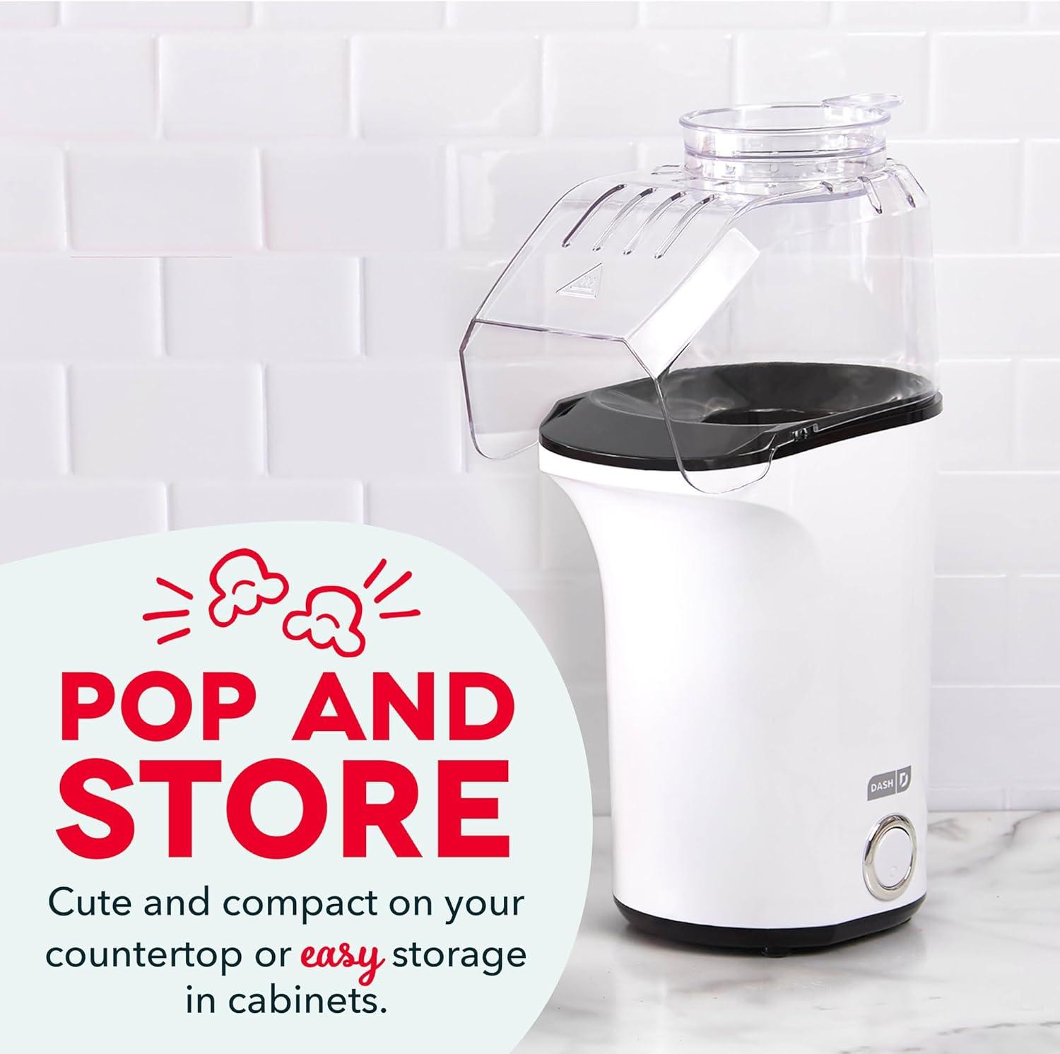 imageDisney Dash Fresh Pop Popcorn Maker OilFree Air Popcorn Popper With Measuring Cup ampamp Recipe Guide Perfect for Movie Nights 16 Cups Mickey ampamp Minnie DesignWhite