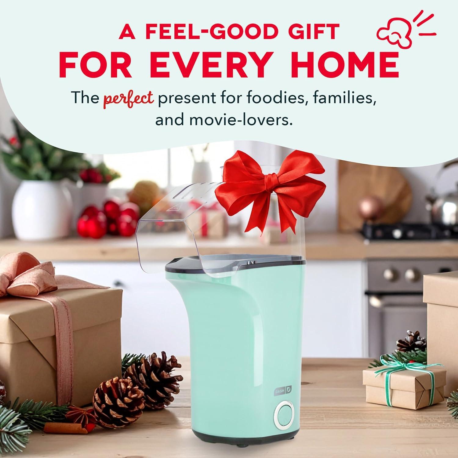 imageDisney Dash Fresh Pop Popcorn Maker OilFree Air Popcorn Popper With Measuring Cup ampamp Recipe Guide Perfect for Movie Nights 16 Cups Mickey ampamp Minnie DesignAqua