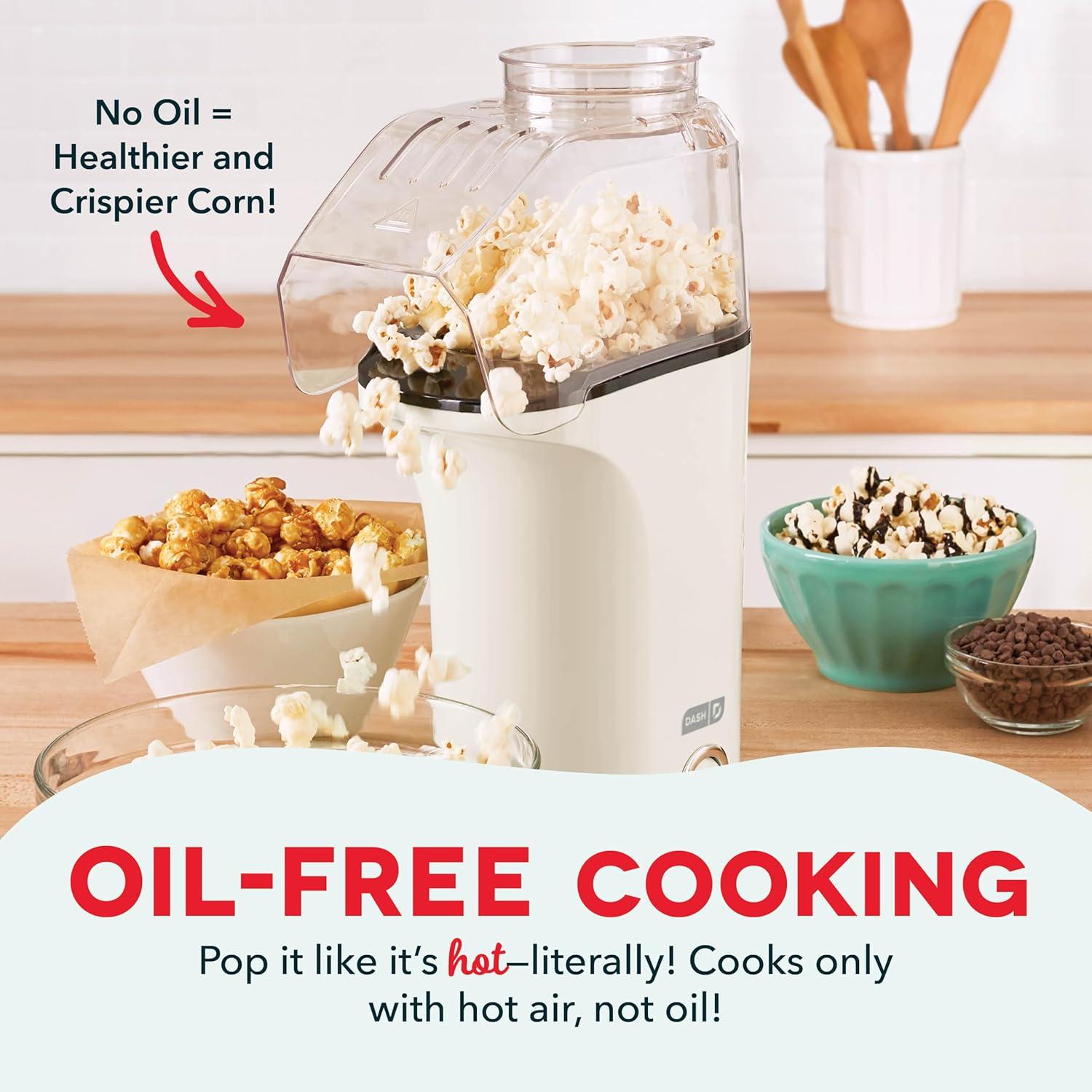 imageDisney Dash Fresh Pop Popcorn Maker OilFree Air Popcorn Popper With Measuring Cup ampamp Recipe Guide Perfect for Movie Nights 16 Cups Mickey ampamp Minnie DesignOff White