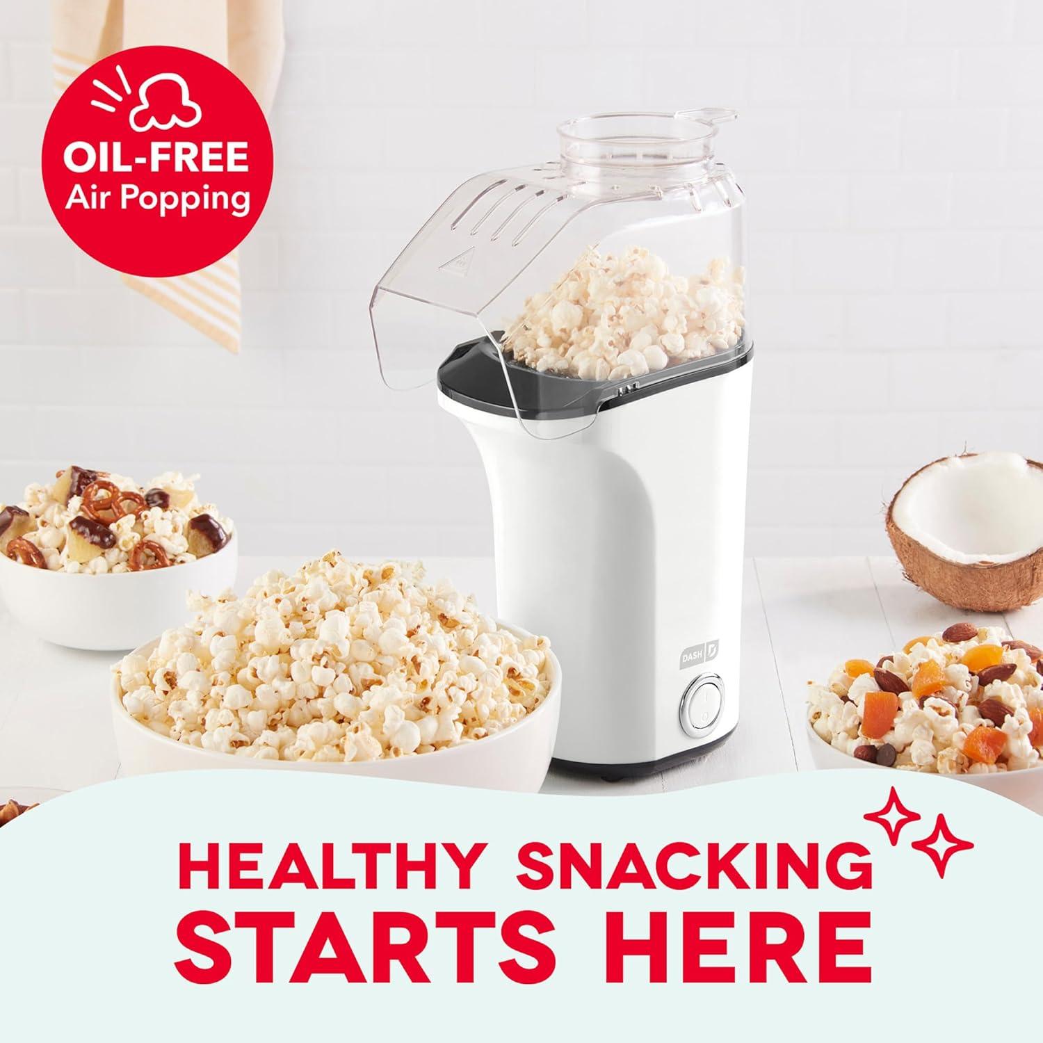 imageDisney Dash Fresh Pop Popcorn Maker OilFree Air Popcorn Popper With Measuring Cup ampamp Recipe Guide Perfect for Movie Nights 16 Cups Mickey ampamp Minnie DesignWhite