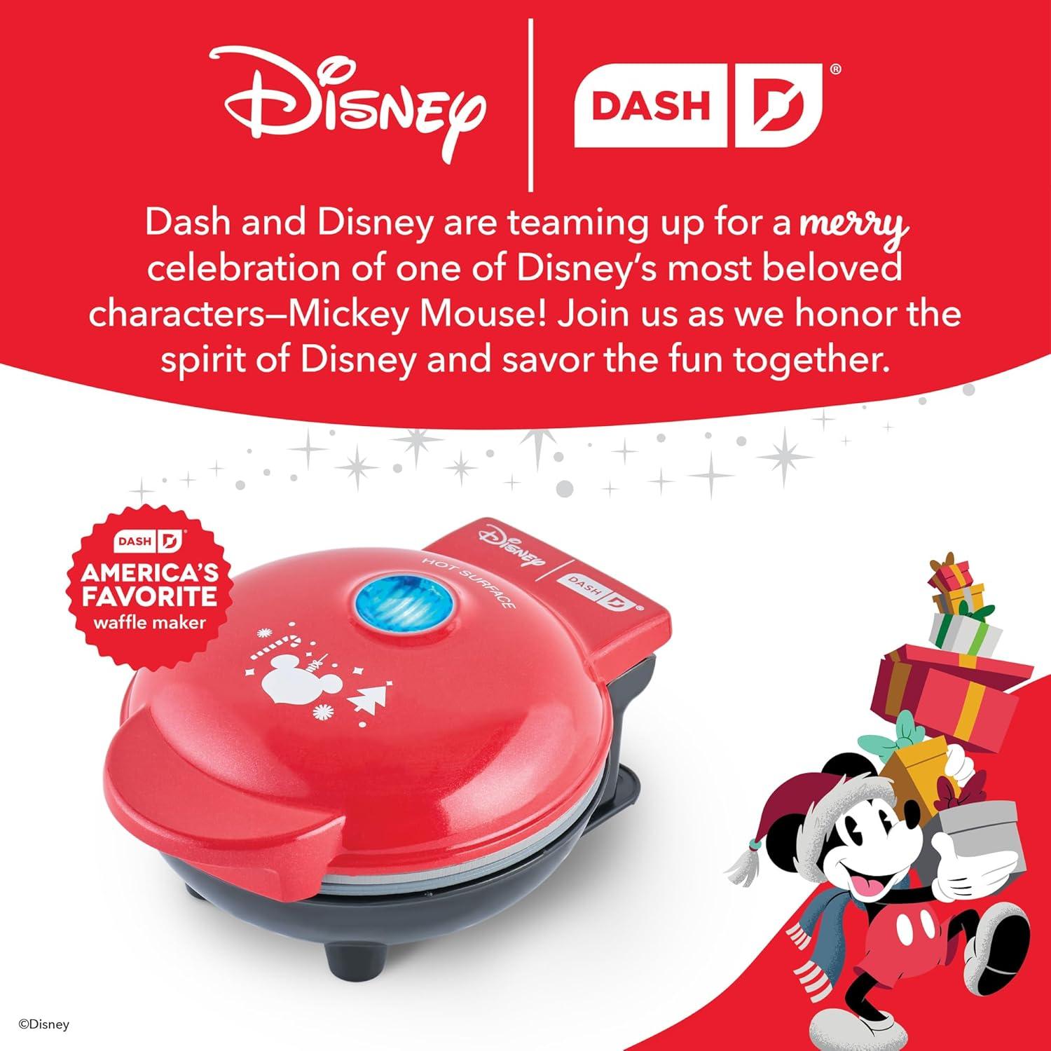 imageDisney Dash Stitch Santa Mini Waffle Maker Holiday Waffle Maker Simple Setup ampamp Quick Cleanup Convenient ampamp Compact for Easy StorageRed Mickey in Santa Hat