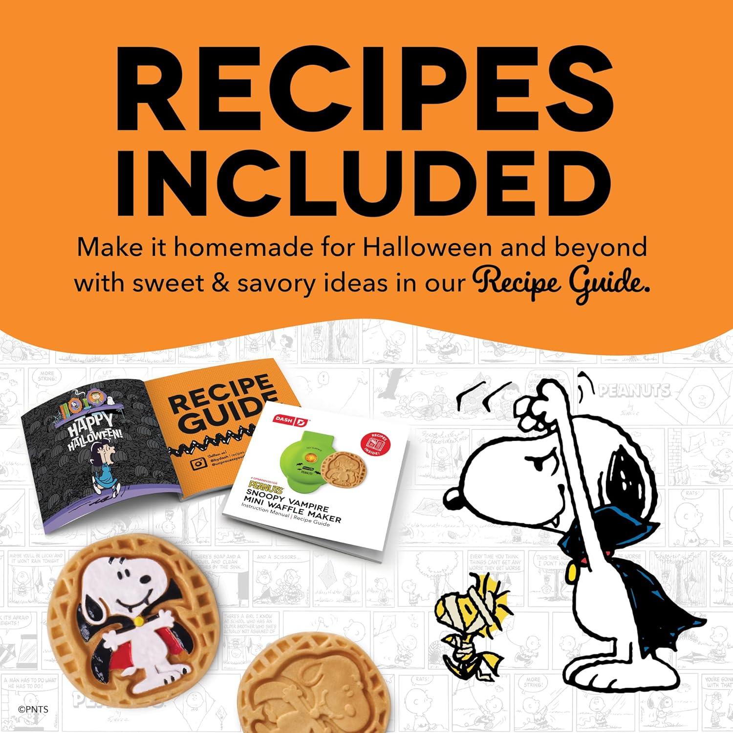 imageDisney Dash Stitch Santa Mini Waffle Maker Holiday Waffle Maker Simple Setup ampamp Quick Cleanup Convenient ampamp Compact for Easy StorageSnoopy Vampire Green