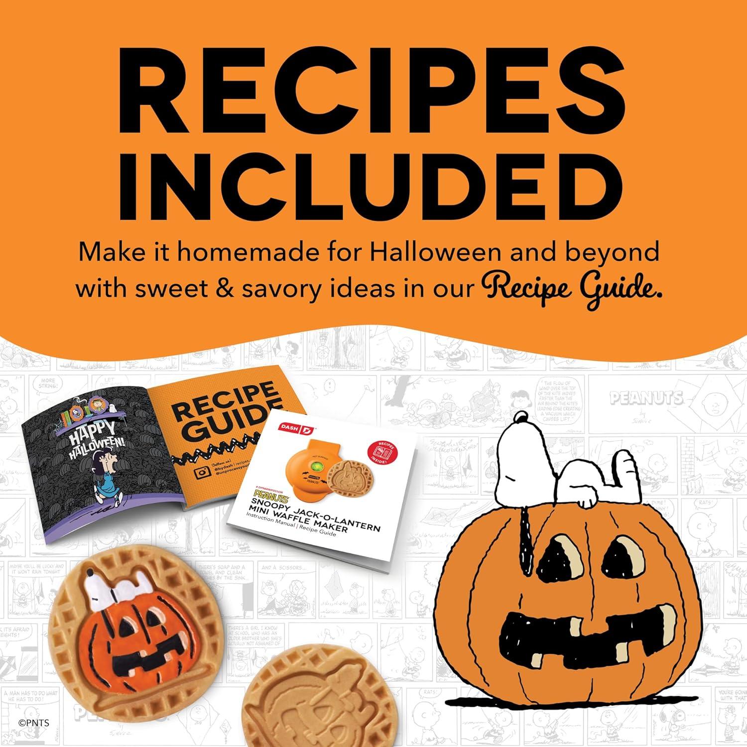 imageDisney Dash Stitch Santa Mini Waffle Maker Holiday Waffle Maker Simple Setup ampamp Quick Cleanup Convenient ampamp Compact for Easy StorageSnoopy JackoLantern Orange