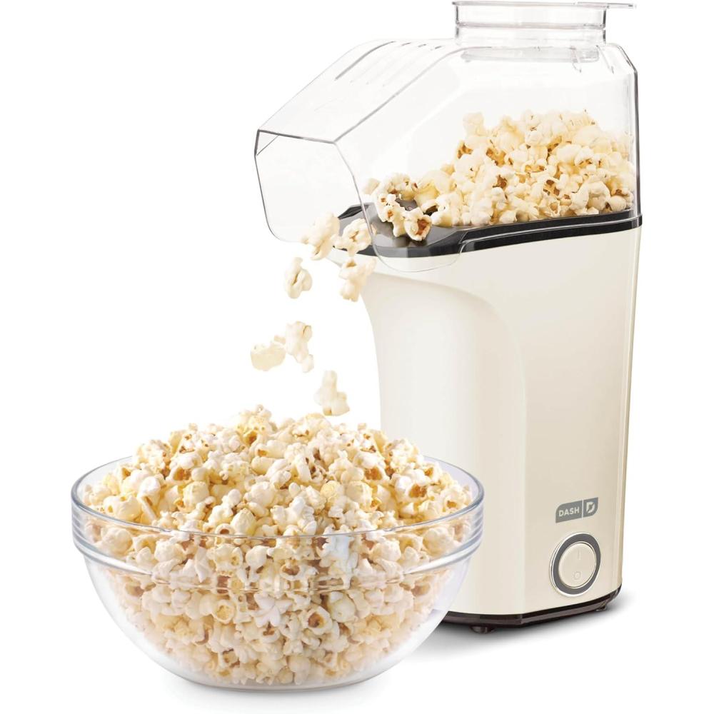 imageDisney Dash Fresh Pop Popcorn Maker  OilFree Air Popcorn Popper  With Measuring Cup ampamp Recipe Guide  Perfect for Movie Nights  16 Cups Mickey ampamp Minnie DesignOff White