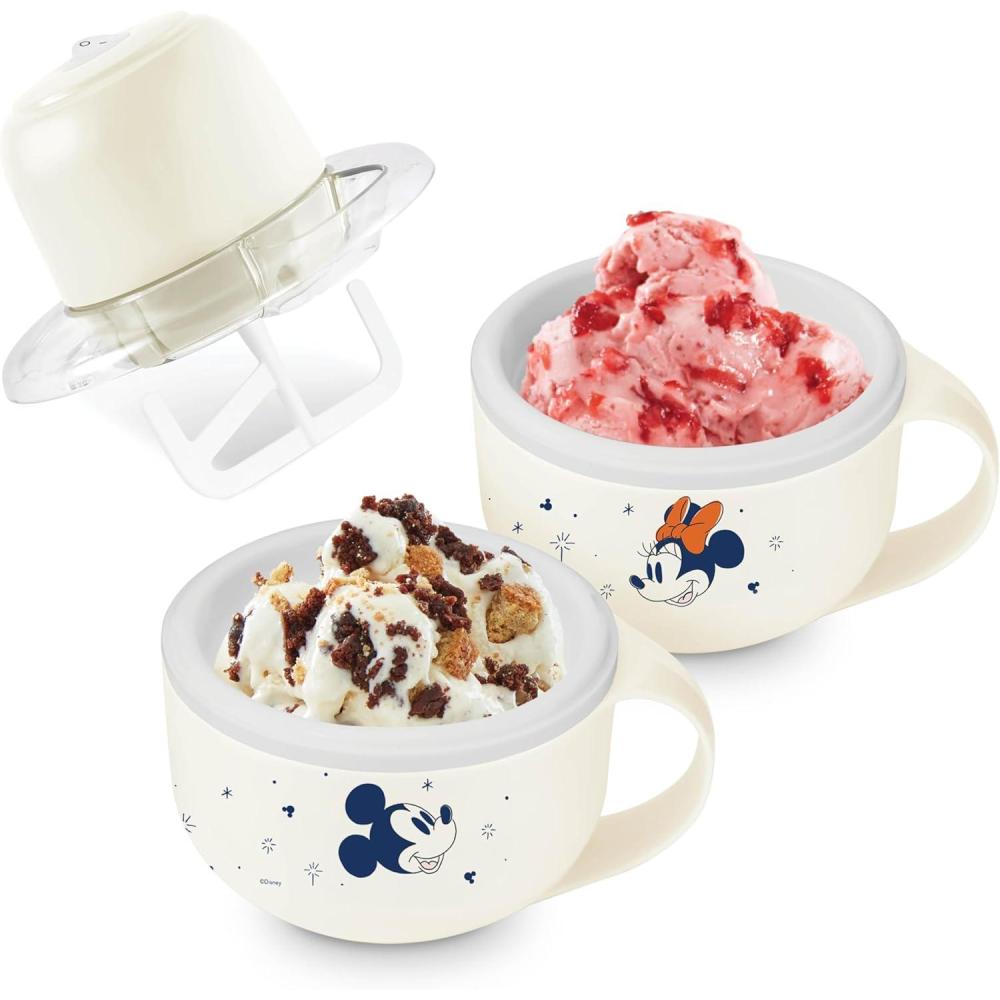 imageDisney Dash My Mug Ice Cream Maker Bundle  Mini Electric Ice Cream Maker  Creates Gelato Sorbet ampamp Frozen Yogurt  Easy to Clean ampamp Use  2 Mugs Mickey ampamp Minnie DesignMickey and Minnie