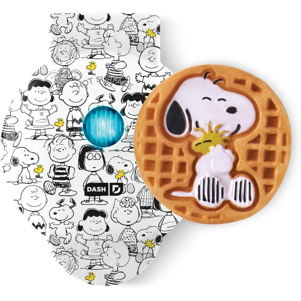 imageDisney Dash Stitch Santa Mini Waffle Maker Holiday Waffle Maker Simple Setup ampamp Quick Cleanup Convenient ampamp Compact for Easy StoragePeanuts Black White