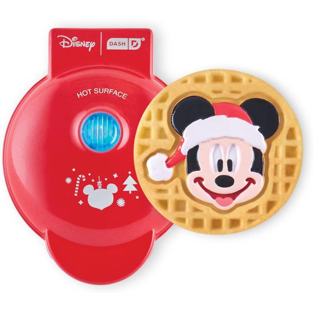 imageDisney Dash Stitch Santa Mini Waffle Maker Holiday Waffle Maker Simple Setup ampamp Quick Cleanup Convenient ampamp Compact for Easy StorageRed Mickey in Santa Hat