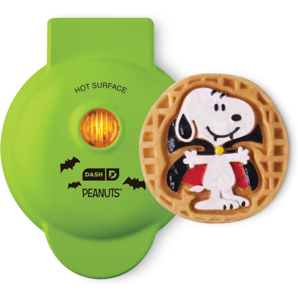 imageDisney Dash Stitch Santa Mini Waffle Maker Holiday Waffle Maker Simple Setup ampamp Quick Cleanup Convenient ampamp Compact for Easy StorageSnoopy Vampire Green