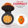 Disney Dash Stitch Santa Mini Waffle Maker – Holiday Waffle Maker – Simple Setup & Quick Cleanup – Convenient & Compact for Easy Storage(Black and Orange)