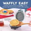 Disney Dash Stitch Santa Mini Waffle Maker – Holiday Waffle Maker – Simple Setup & Quick Cleanup – Convenient & Compact for Easy Storage(Blue Stitch in Santa Hat)