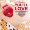 Disney Dash Stitch Santa Mini Waffle Maker – Holiday Waffle Maker – Simple Setup & Quick Cleanup – Convenient & Compact for Easy Storage(Red Heart)