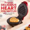 Disney Dash Stitch Santa Mini Waffle Maker – Holiday Waffle Maker – Simple Setup & Quick Cleanup – Convenient & Compact for Easy Storage(Red Heart)