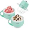 Disney Dash My Mug Ice Cream Maker Bundle – Mini Electric Ice Cream Maker – Creates Gelato, Sorbet & Frozen Yogurt – Easy to Clean & Use – 2 Mugs, Mickey & Minnie Design(Aqua)