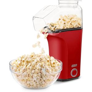 Disney Dash Fresh Pop Popcorn Maker – Oil-Free, Air Popcorn Popper – With Measuring Cup & Recipe Guide – Perfect for Movie Nights – 16 Cups, Mickey & Minnie Design(Red)