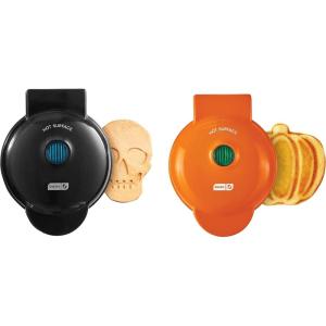 Disney Dash Stitch Santa Mini Waffle Maker – Holiday Waffle Maker – Simple Setup & Quick Cleanup – Convenient & Compact for Easy Storage(Black and Orange)