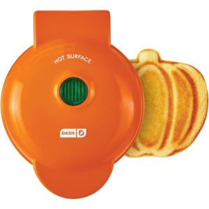 Disney Dash Stitch Santa Mini Waffle Maker – Holiday Waffle Maker – Simple Setup & Quick Cleanup – Convenient & Compact for Easy Storage(Orange Pumpkin)