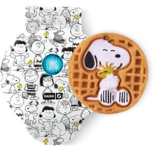 Disney Dash Stitch Santa Mini Waffle Maker – Holiday Waffle Maker – Simple Setup & Quick Cleanup – Convenient & Compact for Easy Storage(Peanuts (Black & White))