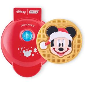 Disney Dash Stitch Santa Mini Waffle Maker – Holiday Waffle Maker – Simple Setup & Quick Cleanup – Convenient & Compact for Easy Storage(Red Mickey in Santa Hat)