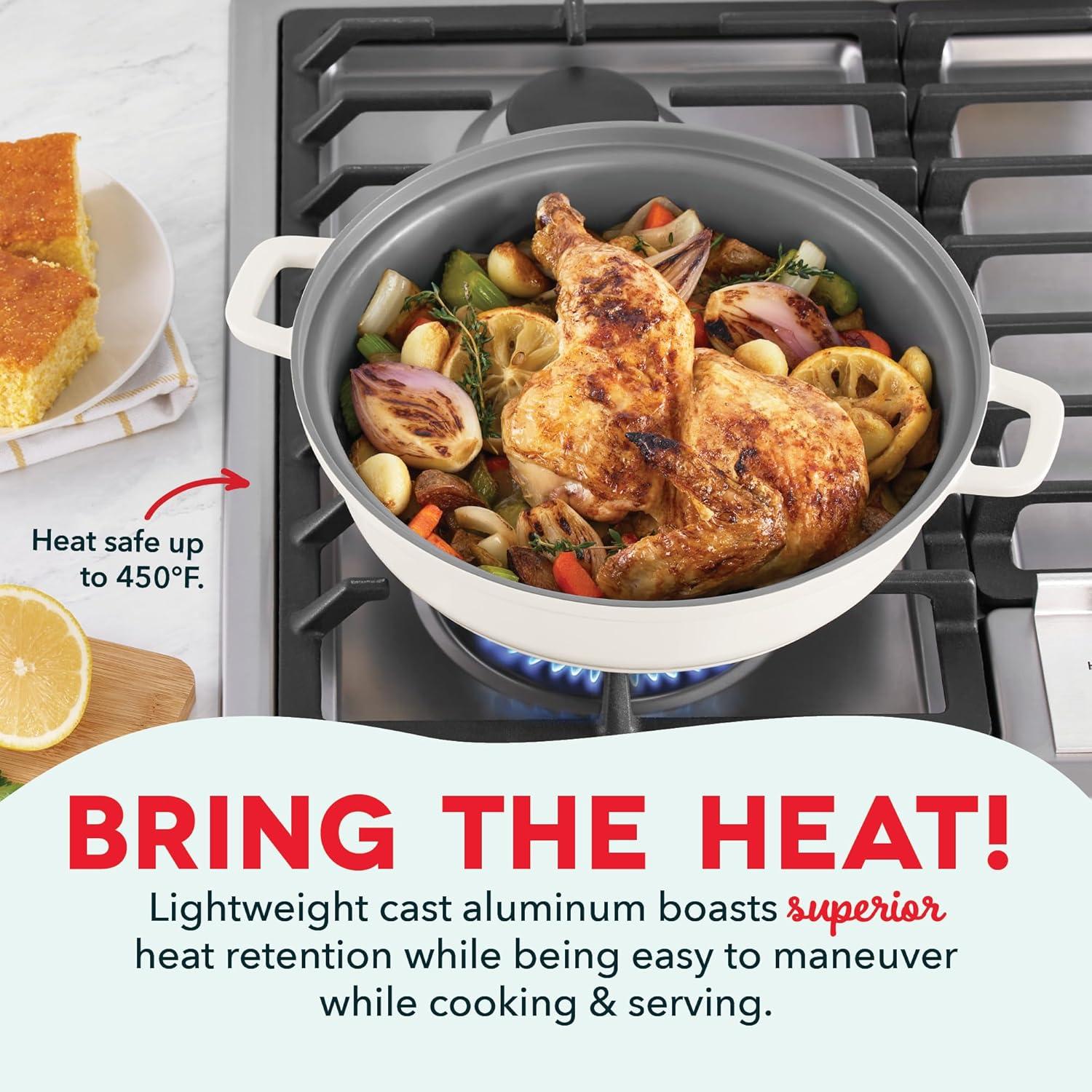 imageDash SmartStore 8 Piece Nesting Nonstick Cookware Set with Electric Burner Compact Stacking Pots and Pans with Lids Ideal for Small Kitchens ampamp Dorms